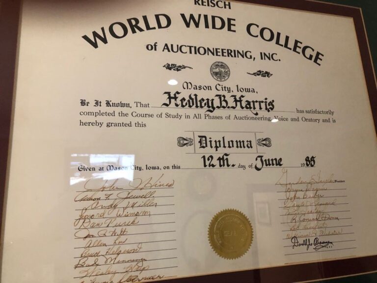 Col. Hedley Harris — Diploma